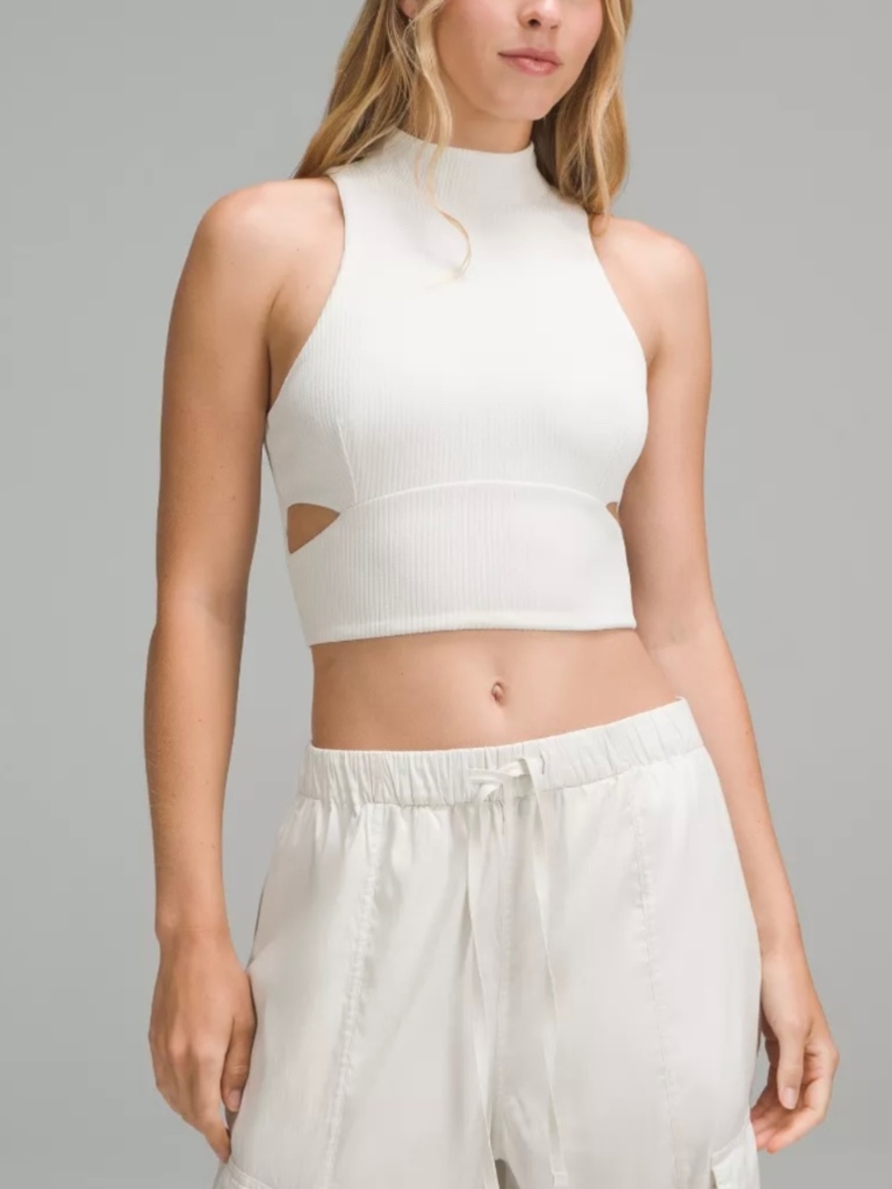 Lululemon Ribbed High Neck Cropped Tank